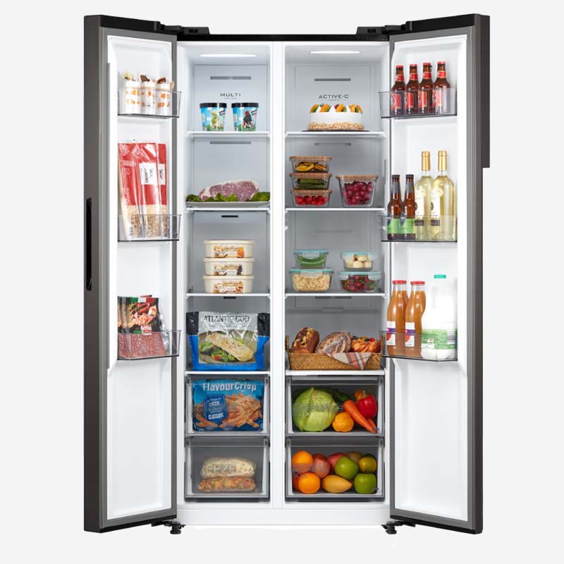 Midea American Style Fridge Freezer Black1