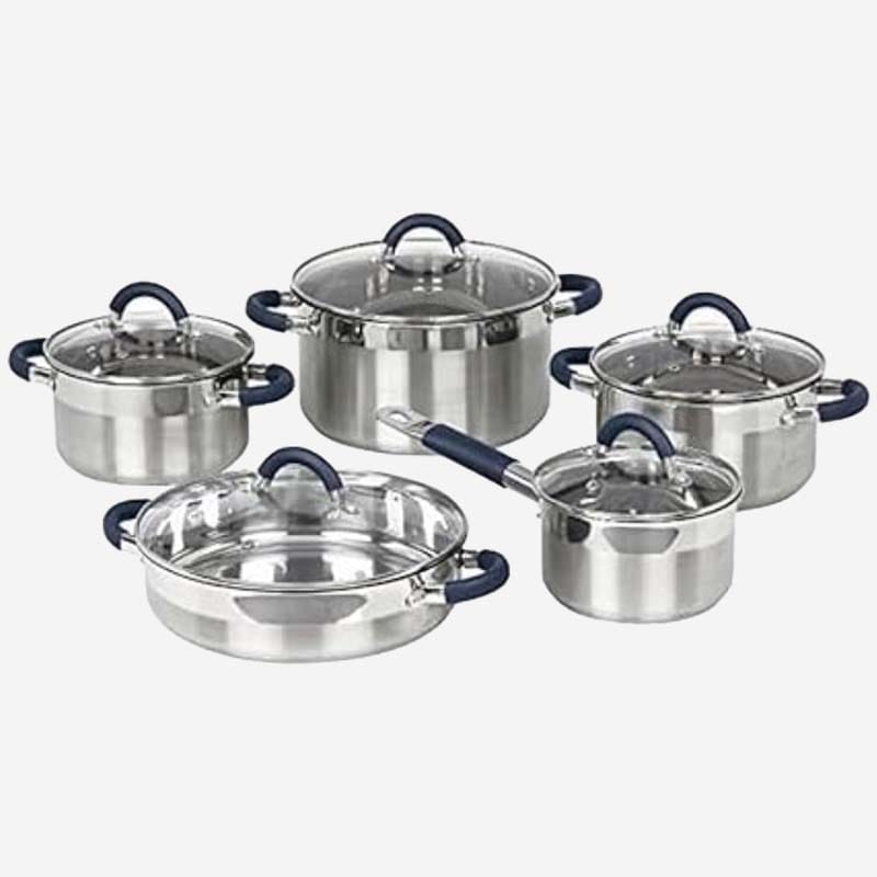 Jata Saucepans with Lids Set Stainless Steel