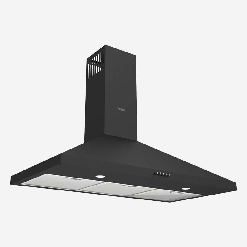 Wall Mounted Cooker Hood Black 90cm