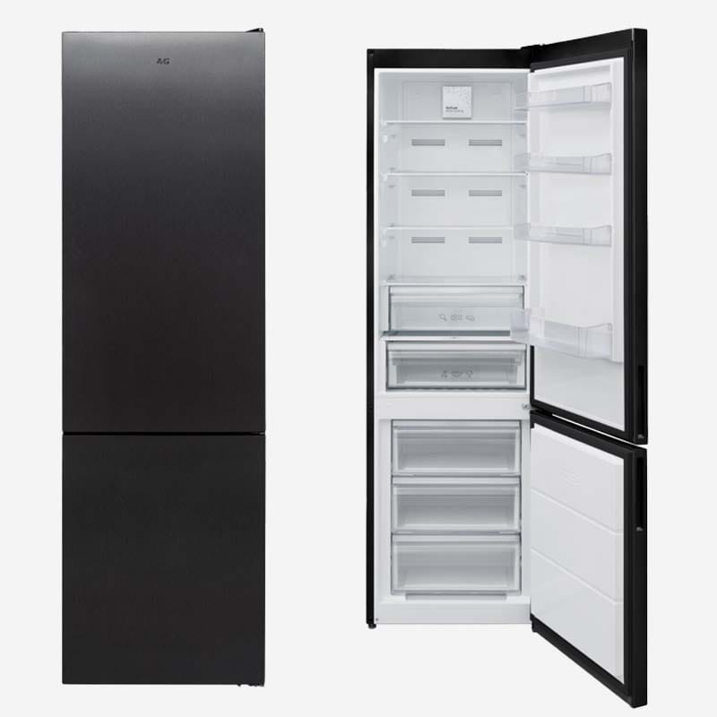 AVG Fridge Freezer Dark Inox 200x60cm