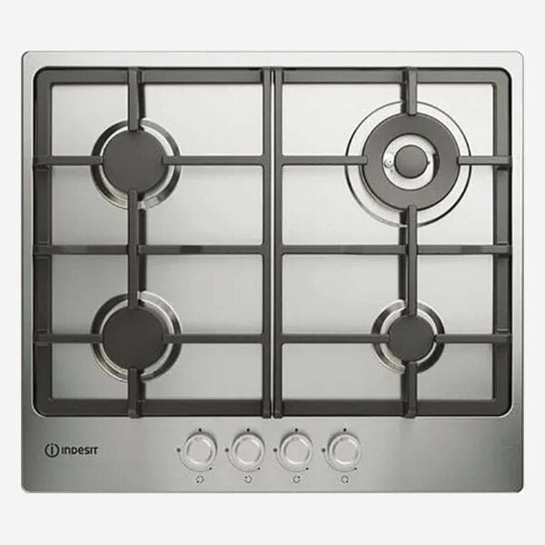 Indesit Hob Gas 4 Burner Stainless Steel