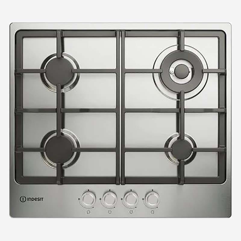 Indesit Hob Gas 4 Burner Stainless Steel