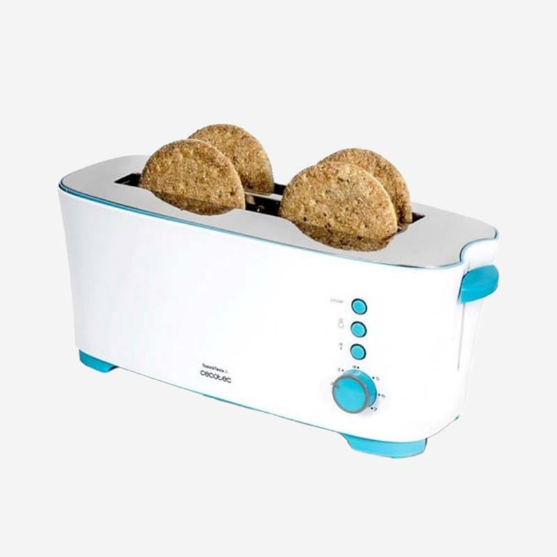 Cecotec Toaster 2 Long Slice White with Blue