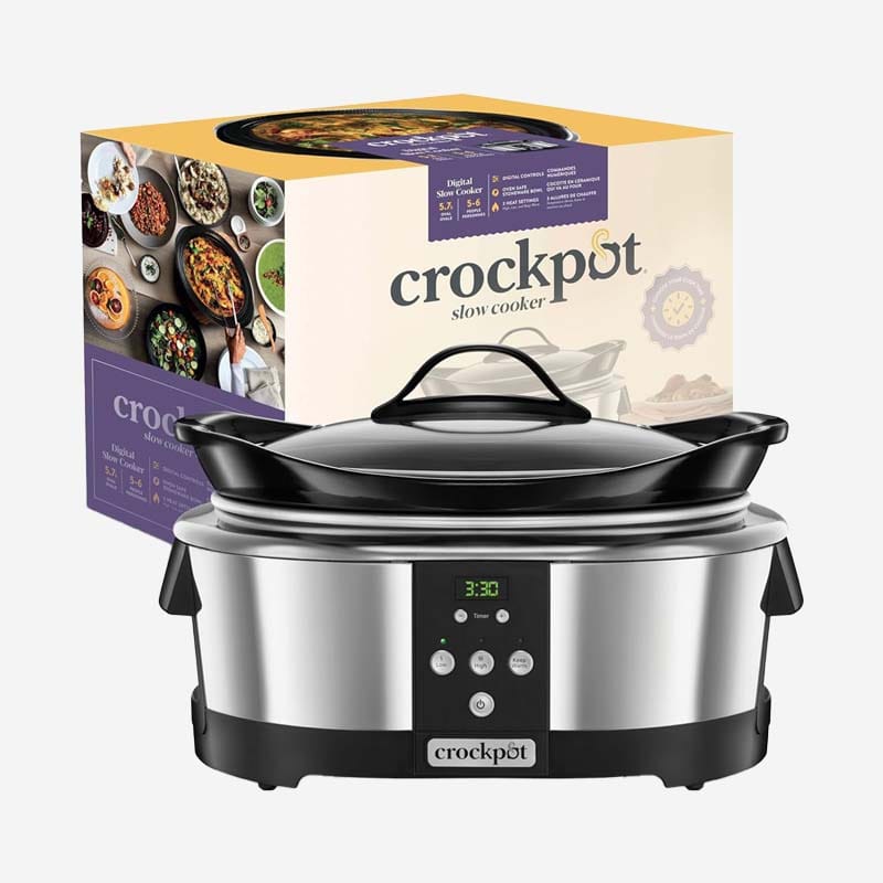 Crockpot Slow Cooker Oval Silver 5.7 L