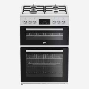 Beko Double Oven Dual Fuel Cooker White