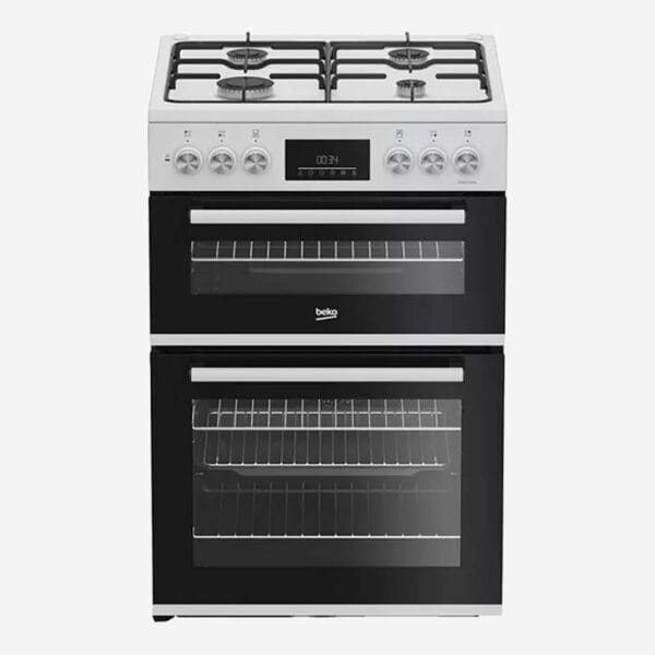 Beko Double Oven Dual Fuel Cooker White